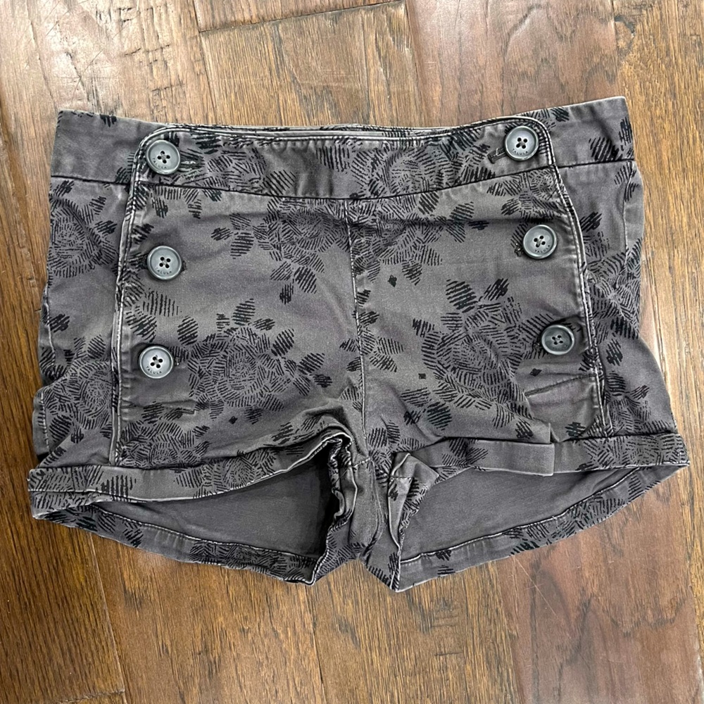 Talula Charcoal Floral Cargo Shorts